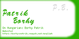 patrik borhy business card